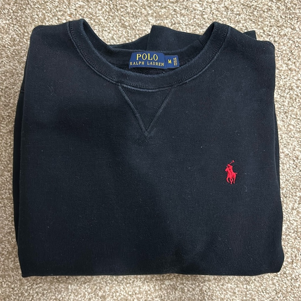 Men’s Polo Crewneck Sweatshirt - Black
